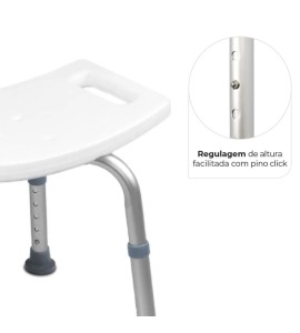 Banqueta para Banho com Ajuste de Altura até 135 Kg D1 - Dellamed