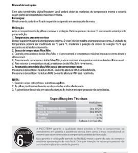 Termômetro Máxima e Mínima Digital Ref: 7665.02.0.00 - Incoterm