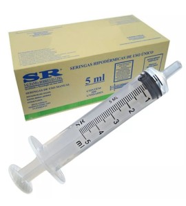 Seringa Descartável 5ml Luer Slip (Liso) Sem Agulha Caixa C/500 Unidades - SR