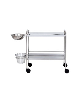 Carro Curativo C/ Balde e Bacia em Inox S-0280 - Salutem