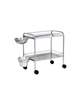 Carro Curativo C/ Balde e Bacia em Inox S-0280 - Salutem