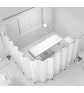 Biombo Sanfonado em PVC 2,20 x 1,65m C/ 8 Lâminas e 2 Haste - BCF