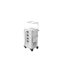 Carro De Medicação/Emergência Branco Epóxi C/3 Gavetas Standart S-8625