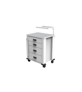 Carro De Medicação/Emergência Branco Epóxi C/4 Gavetas S-8629