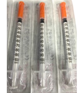 Caixa C/100 Seringas para Insulina 0,5mL (50UI) Agulha Fixa 5x0,23mm Blister - Uniqmed