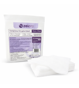 Kit C/250 Compressas Cirúrgica Estéril Non Woven 7.5cm x 7.5cm - Zelara