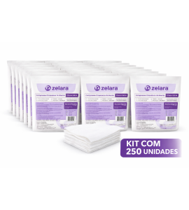 Kit C/250 Compressas Cirúrgica Estéril Non Woven 7.5cm x 7.5cm - Zelara